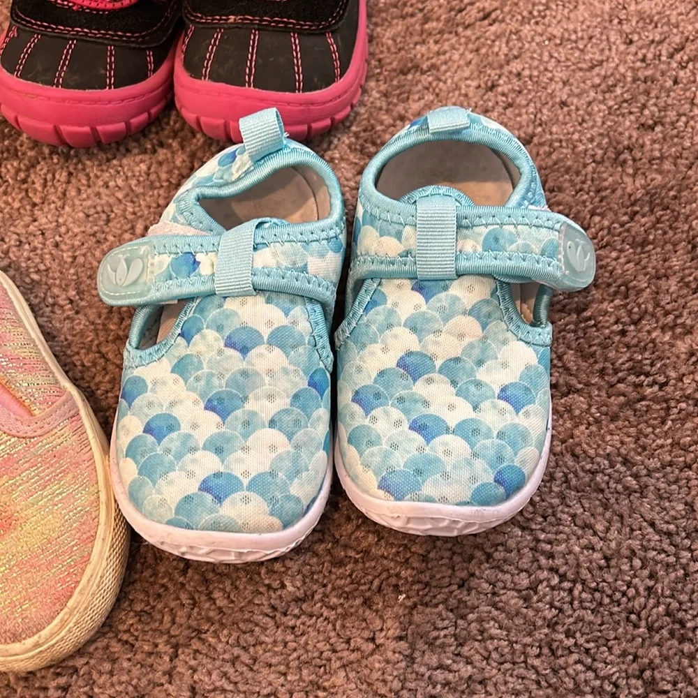Toddler girl size 5 moccasins, boots, slip on, water shoes bundle!
